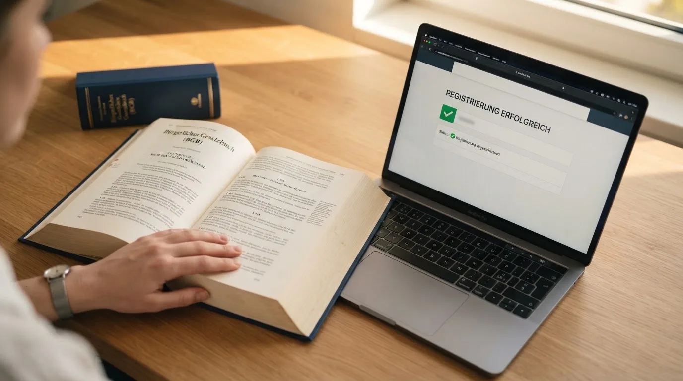 Amtliches Schreiben mit Stempel auf einem Schreibtisch neben einem Gesetzbuch — beste craps online casinos schweiz