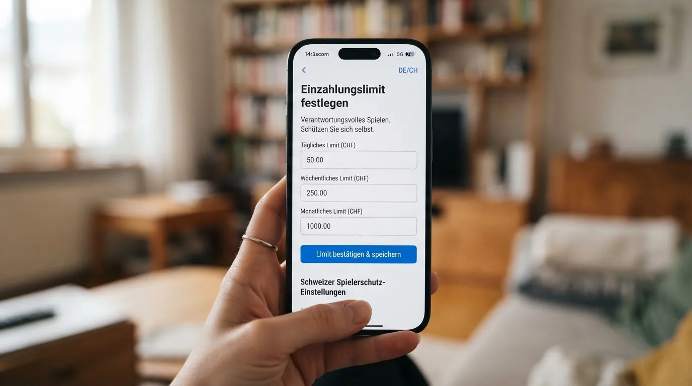 Hand hält ein Smartphone mit einem Formular zur Einzahlungsgrenze, ruhige Stimmung — beste online casino ausland