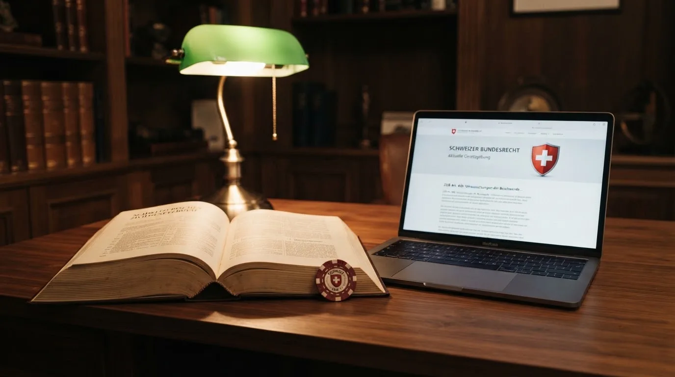 Amtliches Schreiben mit Stempel auf einem Schreibtisch neben einem Gesetzbuch — binance coin casino vergleich